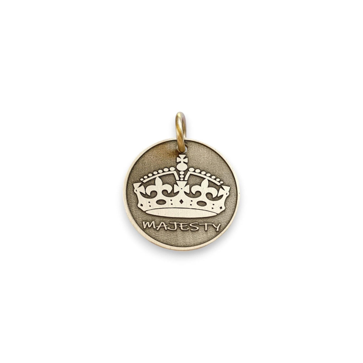 The Sovereign Crown Token | Artisan Queen Pet ID & Custom Engraved Dog Tag, front view