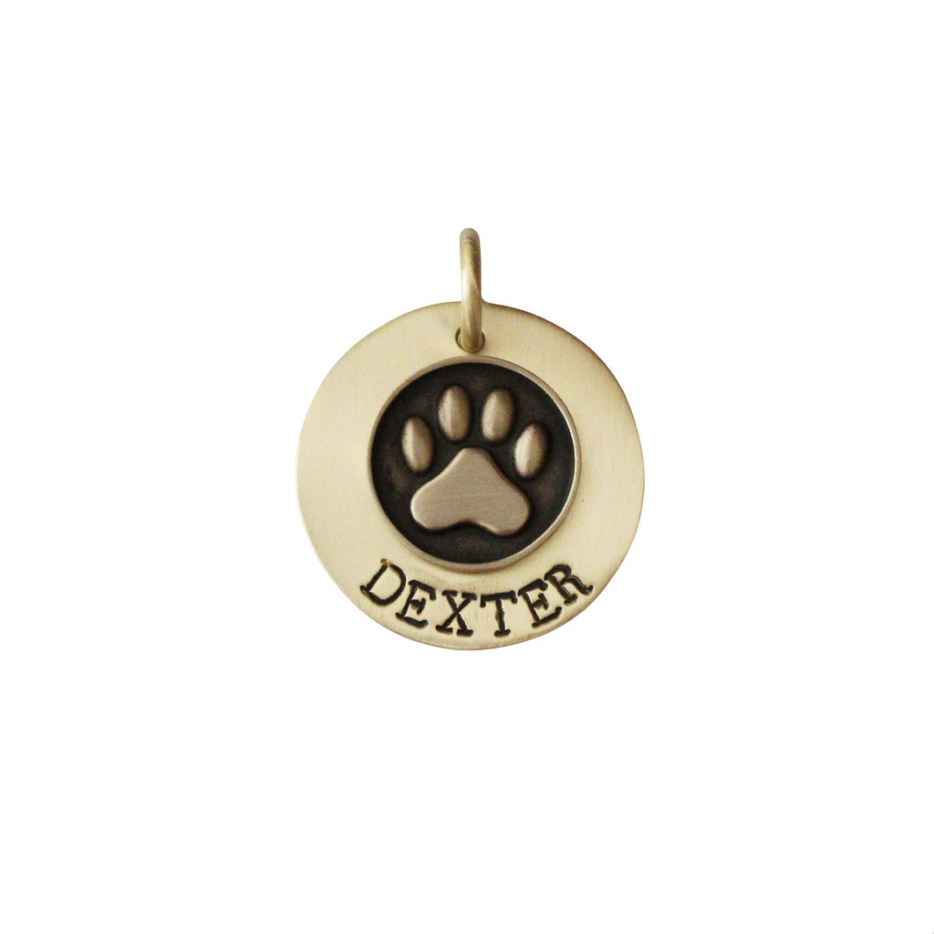 The Companion Sigil | Artisan Paw Print Pet ID & Custom Engraved Dog Tag, close-up detail