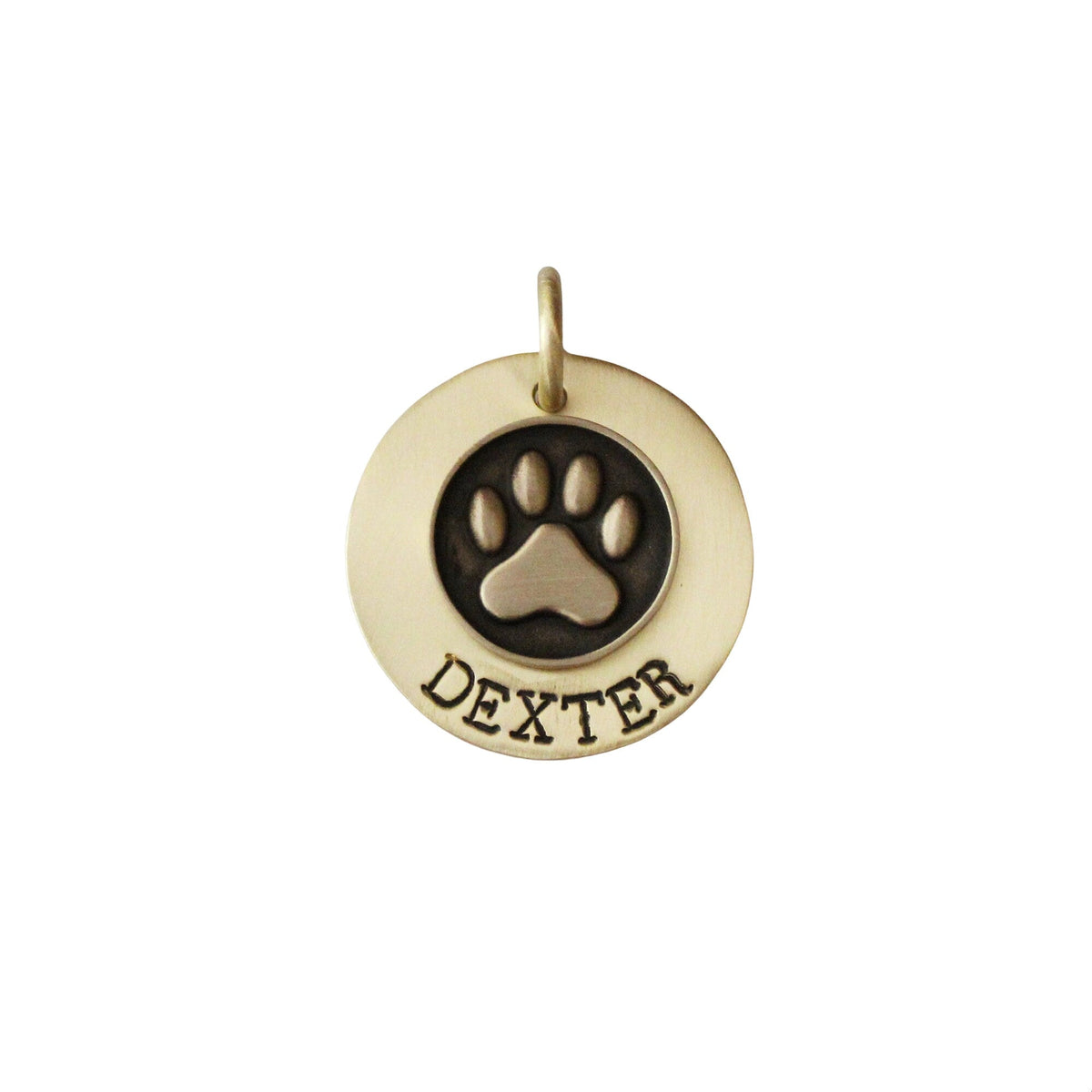 The Companion Sigil | Artisan Paw Print Pet ID & Custom Engraved Dog Tag, close-up detail