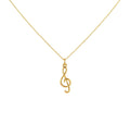 Treble Clef Necklace | Dainty 14K Solid Gold Musical Pendant | Musician & Teacher Gift, in 9K Yellow Gold finish
