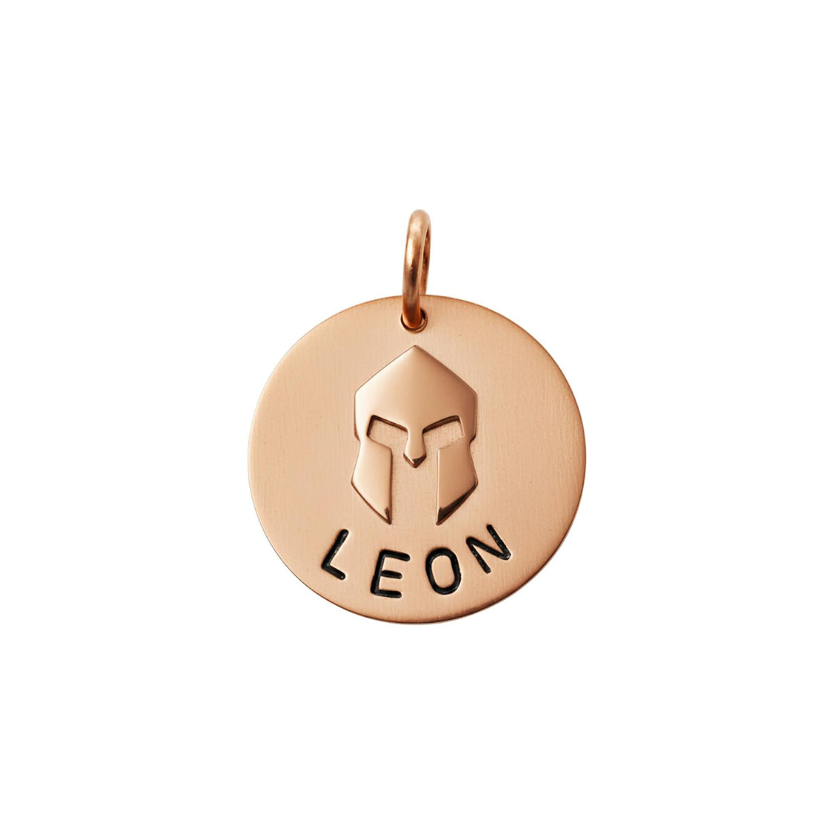 The Warrior's Shield Token | Artisan Spartan Helmet Pet ID & Custom Tag, in Copper with Copper Top finish