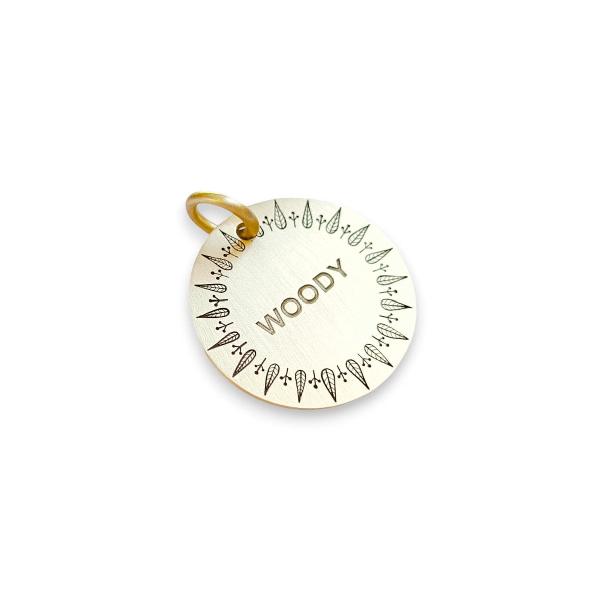The Leaf Token | Artisan Patterned Pet ID & Custom Engraved Dog Tag, additional detail