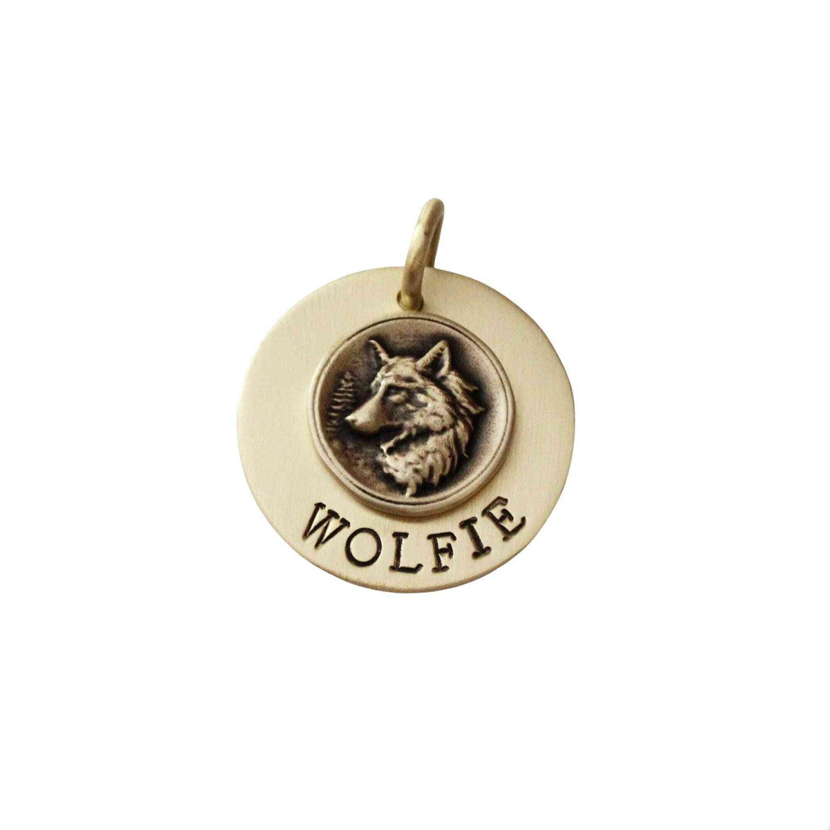 The Wilderness Sigil | Artisan Forest Wolf Pet ID & Custom Engraved Dog Tag, front view