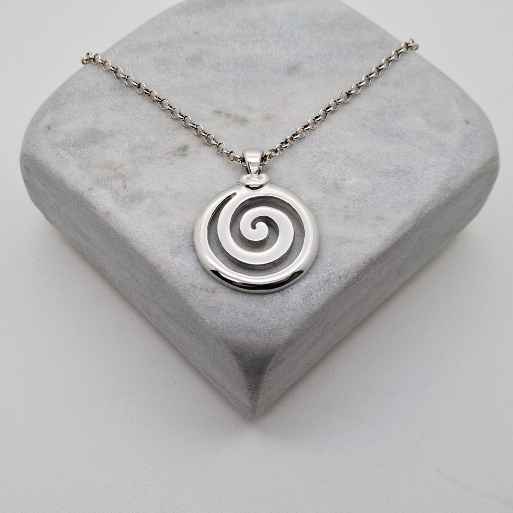 Spiral of Life Necklace | Celtic Growth Symbol Pendant | Gold Plated Transformation Talisman, additional detail