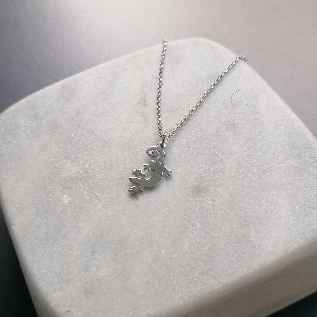 Gecko Necklace | Sterling Silver Lizard Pendant | Renewal & Healing Symbol