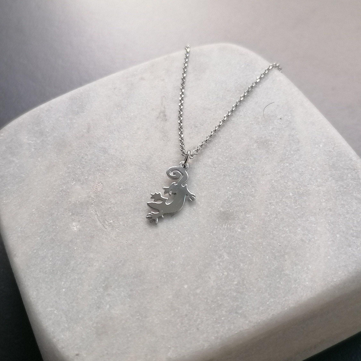 Gecko Necklace | Sterling Silver Lizard Pendant | Renewal & Healing Symbol