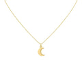 Crescent Moon Necklace | Dainty Solid Gold Celestial Charm | New Beginnings Pendant, front view
