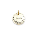 The Jewel Bloom Token | Artisan Floral Diamond Pet ID & Custom Engraved Dog Tag, front view