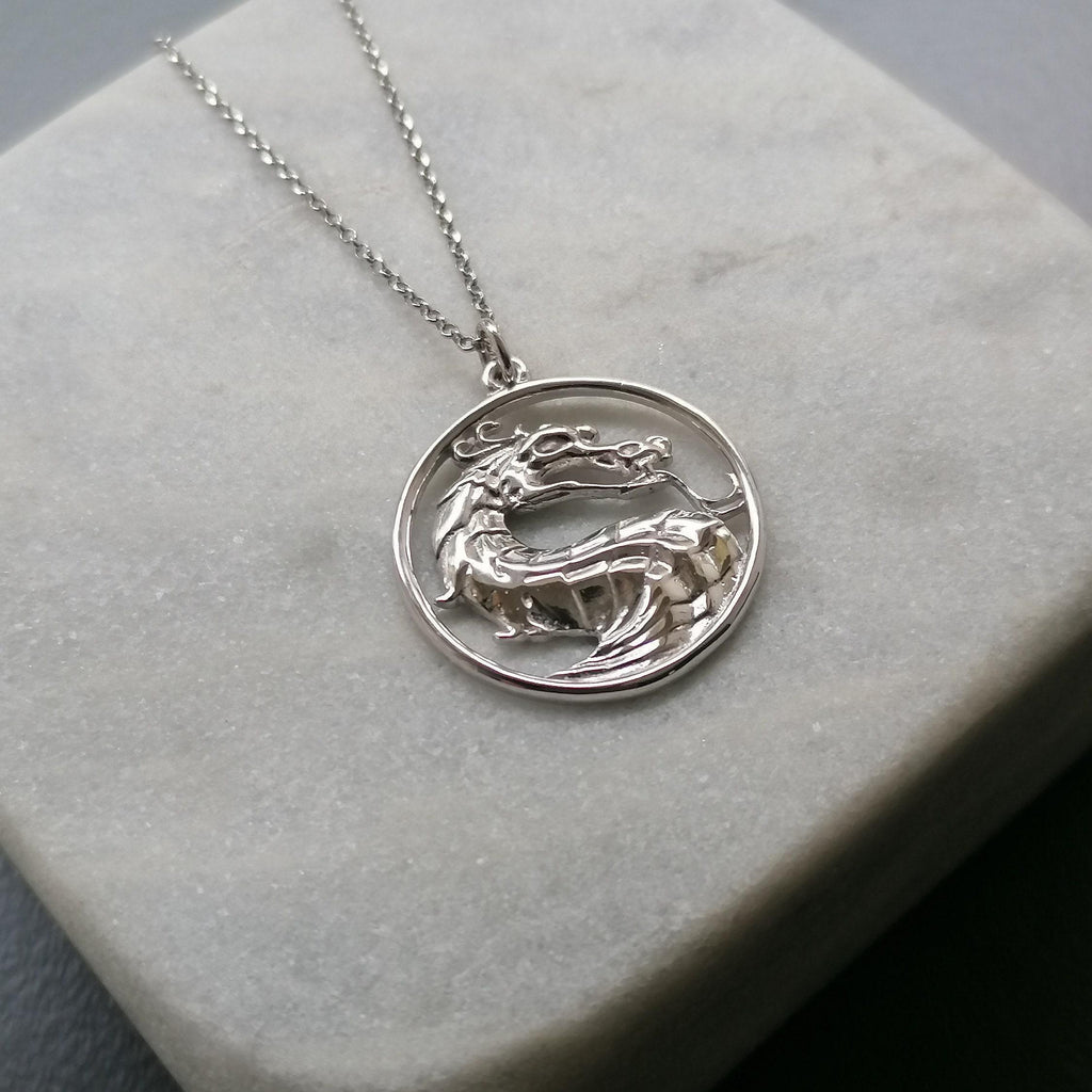 Dragon Necklace | Mythical Protection Talisman, additional detail