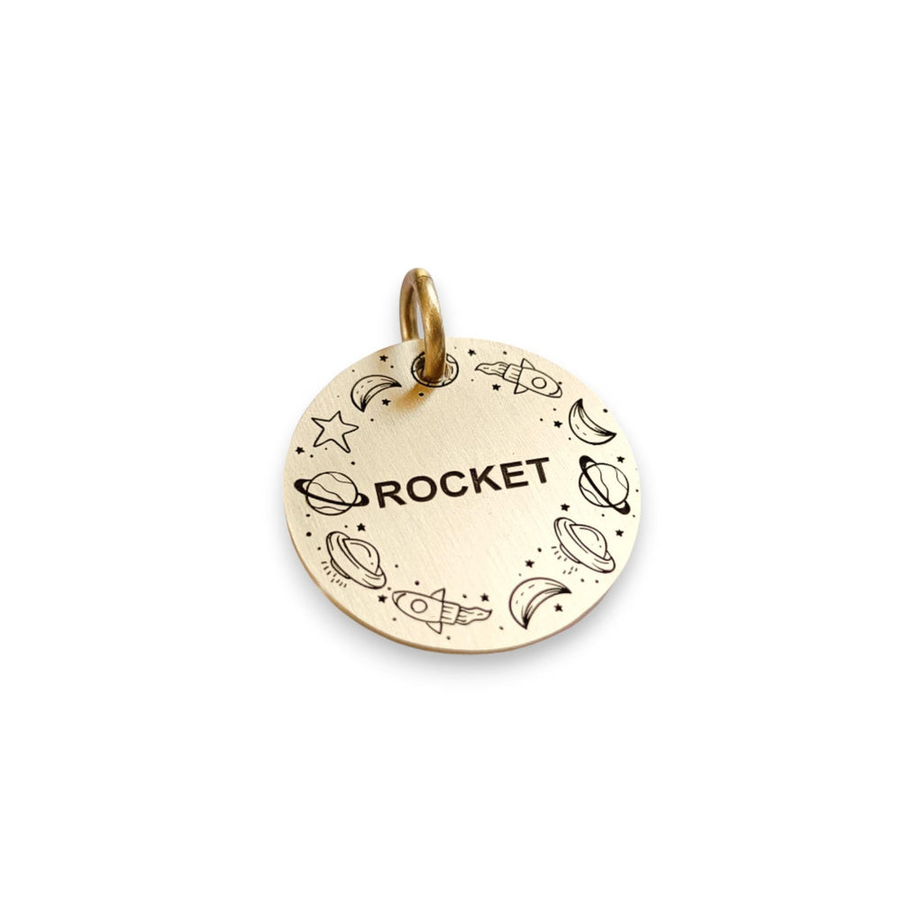 The Voyager Token | Artisan Rocket Pet ID & Custom Engraved Dog Tag, additional detail