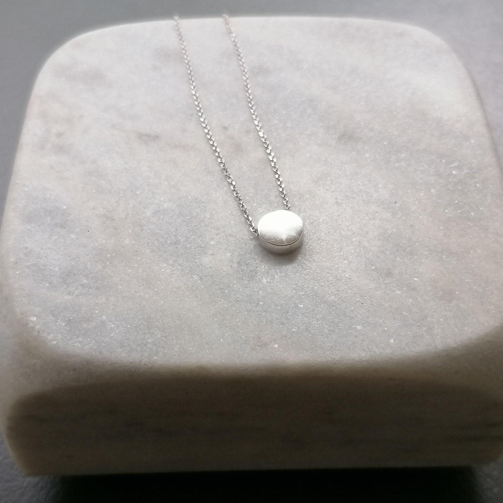 Dainty Karma Necklace | Simple Sterling Silver Circle Pendant | Minimalist Eternity Jewelry, styled view