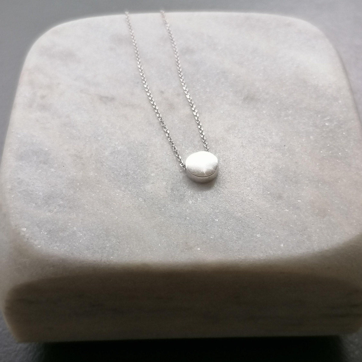 Dainty Karma Necklace | Simple Sterling Silver Circle Pendant | Minimalist Eternity Jewelry, styled view