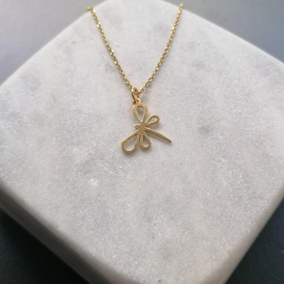 Dragonfly Charm Necklace | Symbol of Transformation, close-up detail