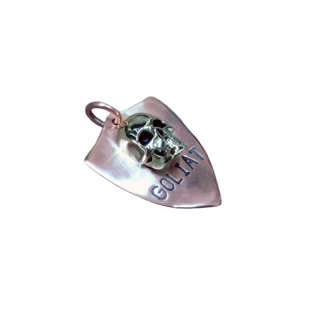 The Fearless Rebel Token | Artisan 3D Skull Pet ID & Custom Shield Tag, alternate angle