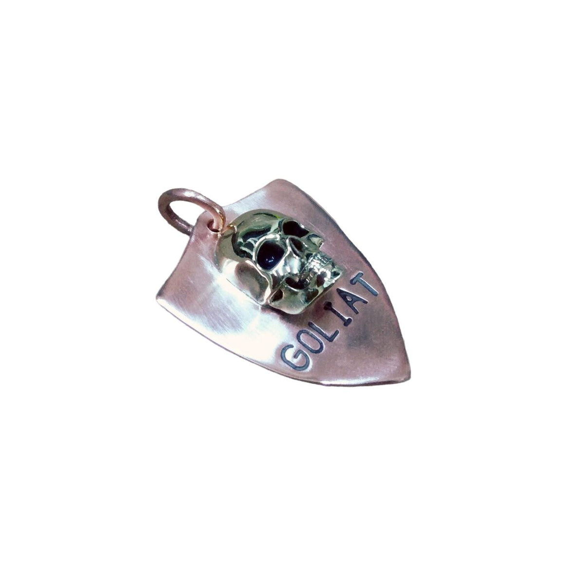 The Fearless Rebel Token | Artisan 3D Skull Pet ID & Custom Shield Tag, alternate angle