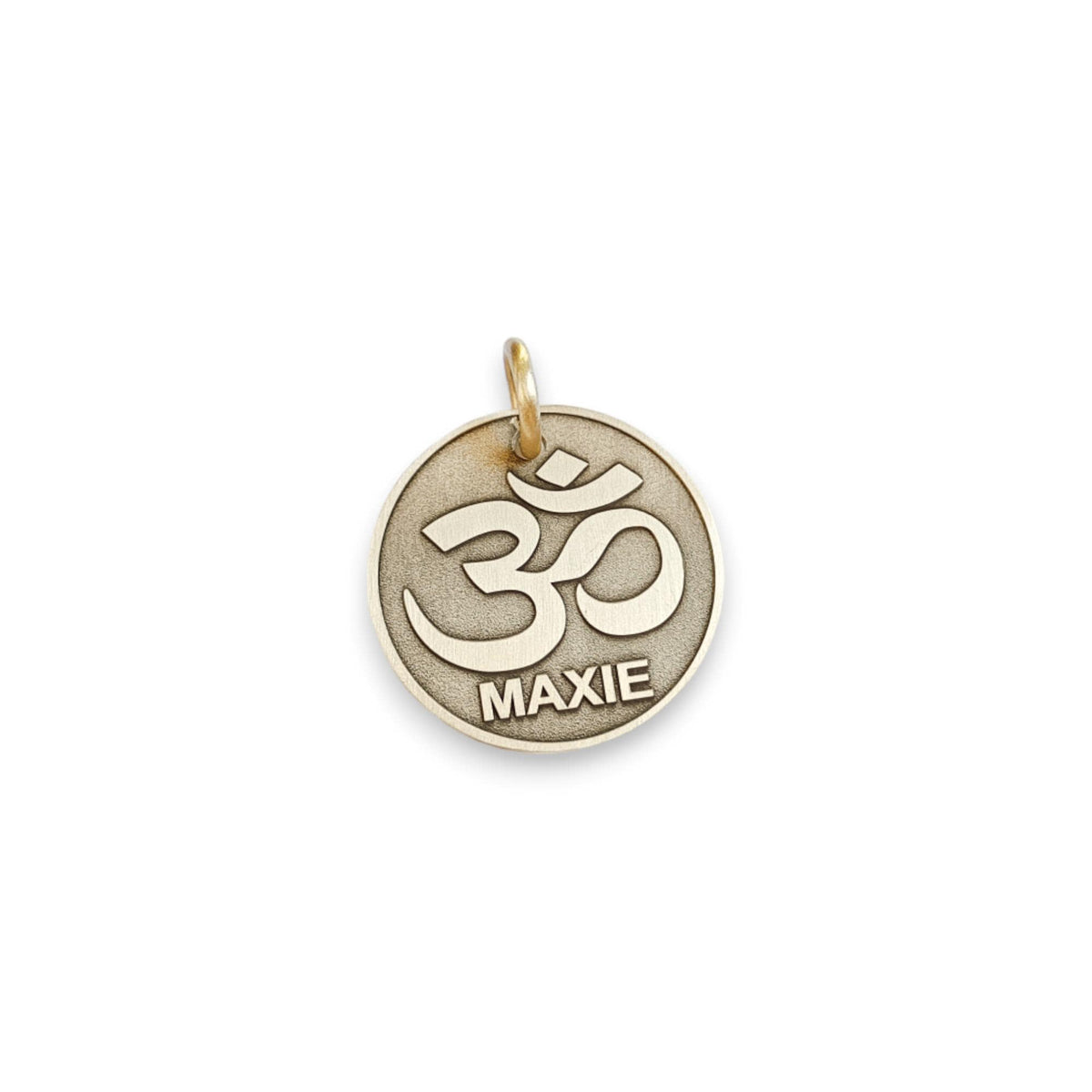 The Zen Harmony Token | Artisan Om Symbol Pet ID & Custom Engraved Dog Tag, additional detail
