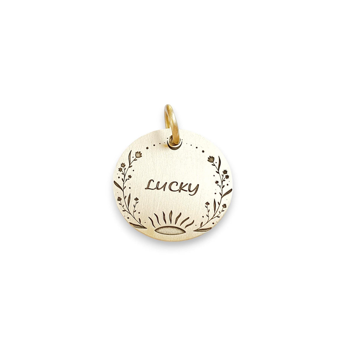 The Boho Bloom Token | Artisan Floral Pet ID & Custom Engraved Dog Tag, alternate angle