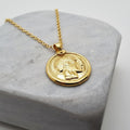 Athenian Owl Tetradrachm Necklace | Ancient Greek Wisdom Coin, in Yellow Gold Plated finish