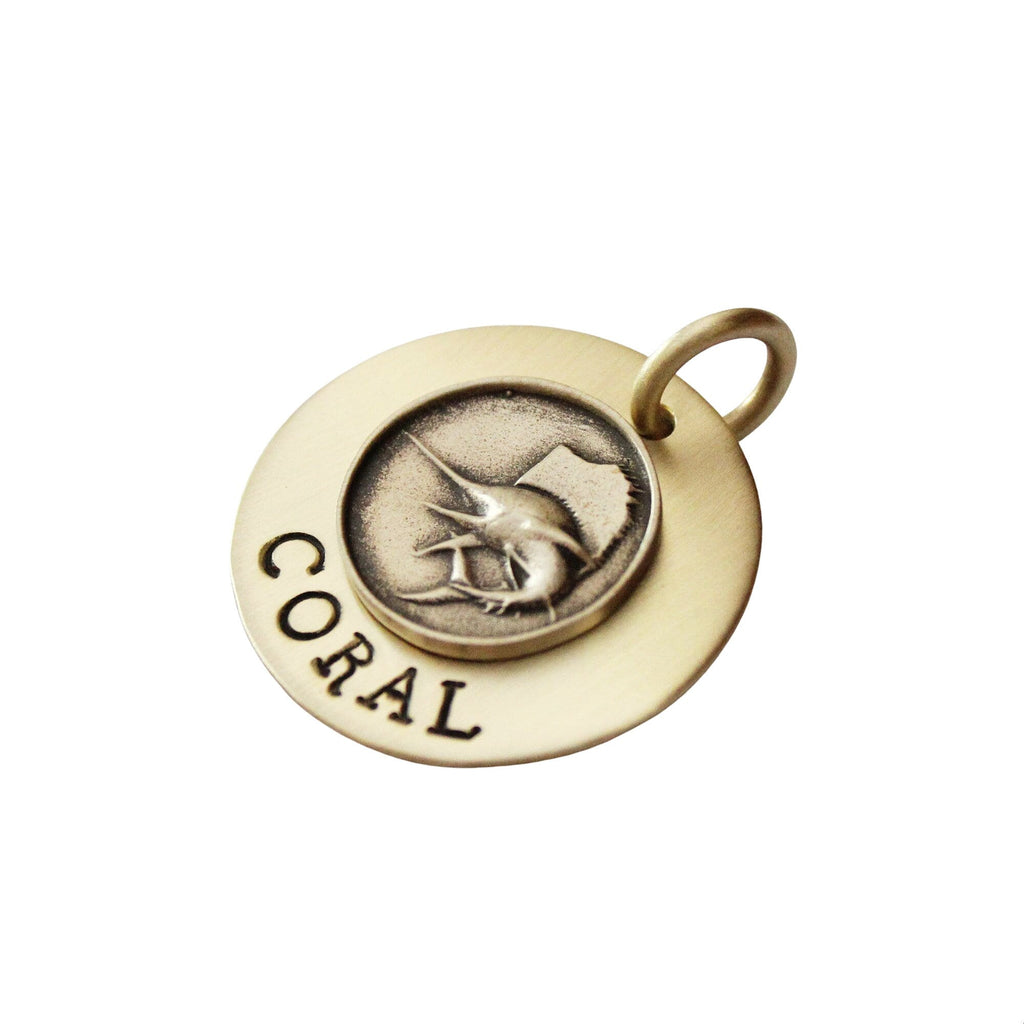 The Marlin Token | Artisan Swordfish Pet ID & Custom Engraved Dog Tag, alternate angle