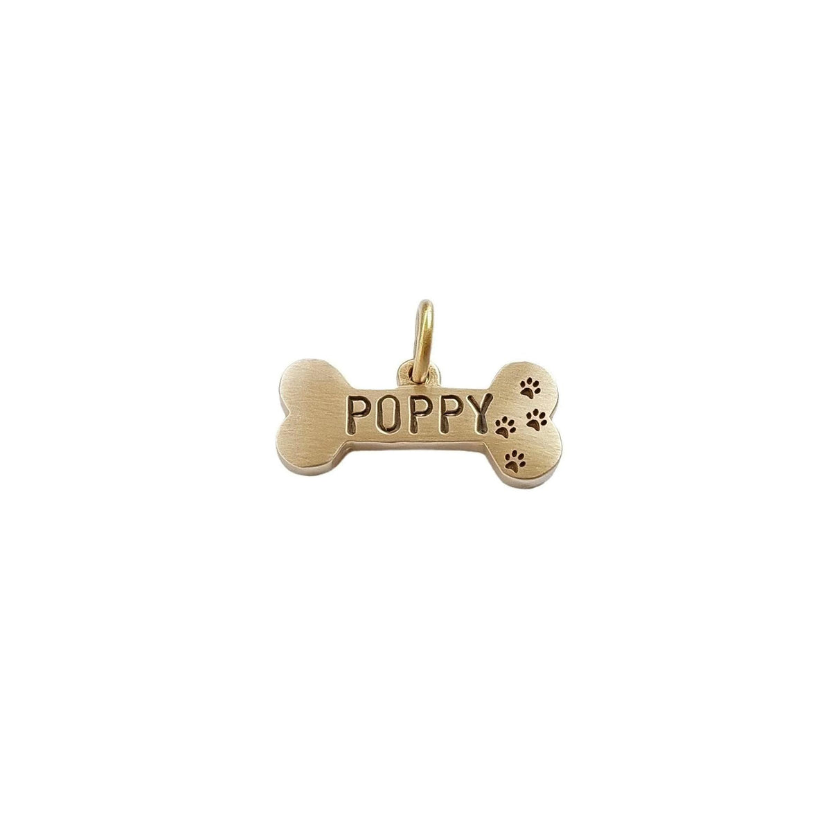 The Symbolic Bone Token | Heavy-Gauge Custom Motif Brass Pet ID Tag, with Four Paws motif