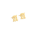 Initial Stud Earrings | Old English Lettering, front view