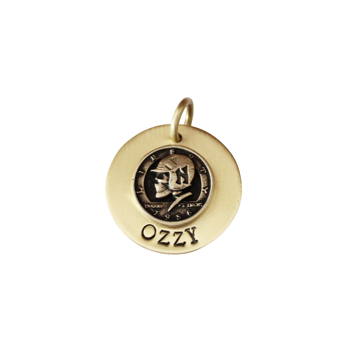 The Rebel Sigil | Artisan Liberty Skull Pet ID & Custom Engraved Dog Tag, close-up detail