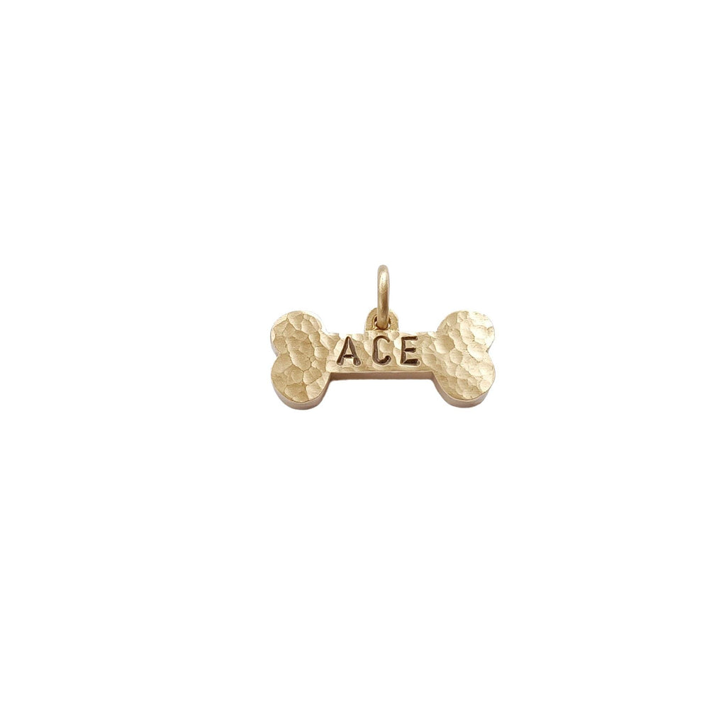 The Hand-Forged Bone Token | Ultra-Thick Hammered Brass Pet ID Tag, additional detail
