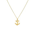 Anchor of Hope Necklace | Sterling Silver Nautical Stability Charm | Strength & Safe Harbor Pendant, in Yellow Gold Plated finish