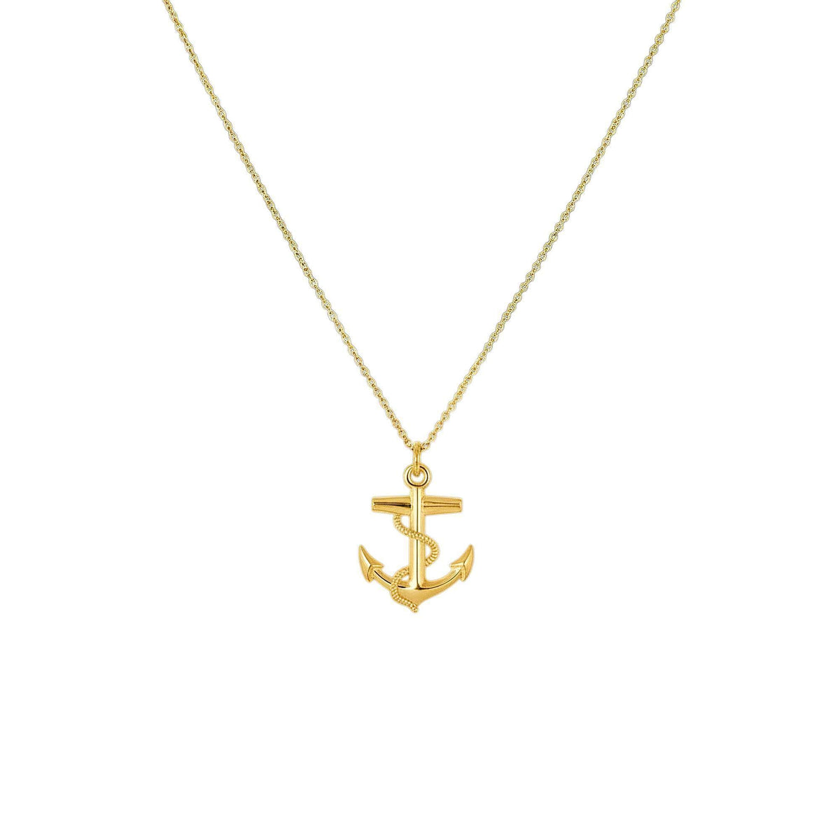 Anchor of Hope Necklace | Sterling Silver Nautical Stability Charm | Strength & Safe Harbor Pendant, in Yellow Gold Plated finish