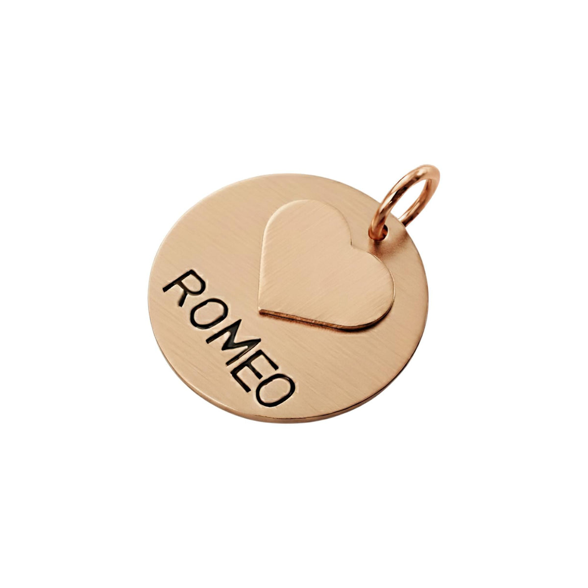 The Unconditional Love Token | Artisan Heart Pet ID & Custom Dog Tag, in Copper with Copper Top finish