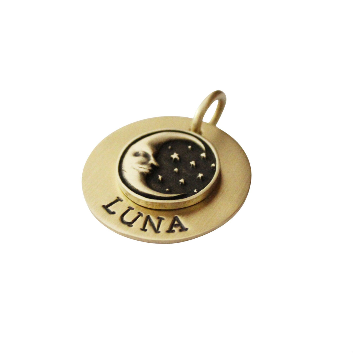 The Lunar Token | Artisan Moon Pet ID & Custom Engraved Dog Tag, additional detail