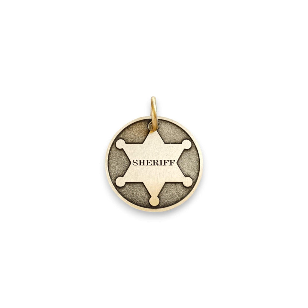 The Sheriff Token | Artisan Star Badge Pet ID & Custom Engraved Dog Tag, front view