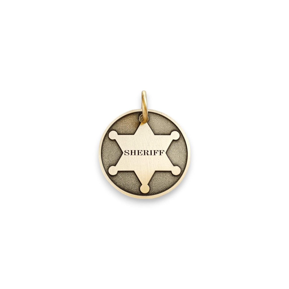 The Sheriff Token | Artisan Star Badge Pet ID & Custom Engraved Dog Tag, front view