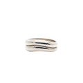 Fluid Double Band Ring | Curvy Wave Sterling Silver Statement Band | Organic Eternity Ring, front view