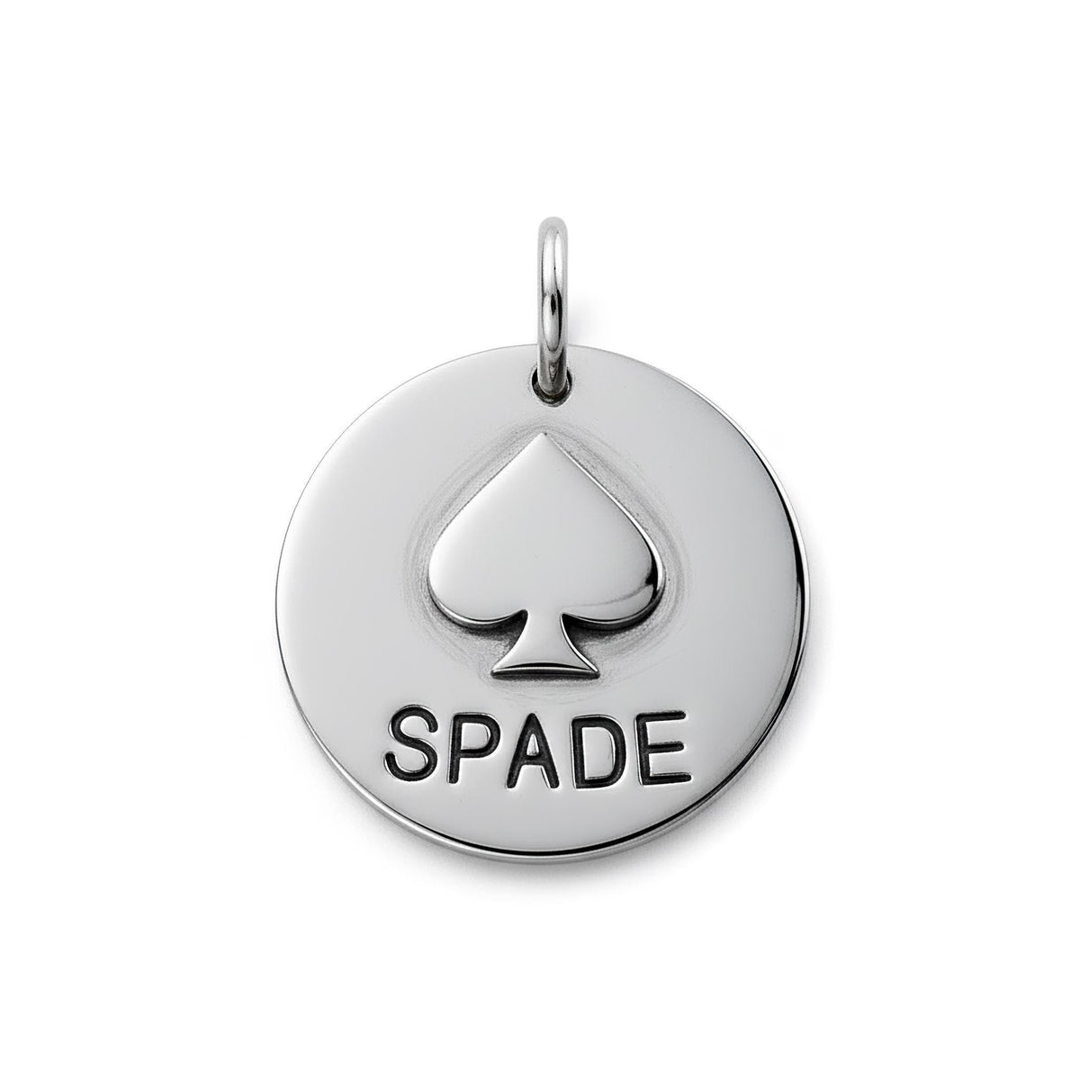 Personalized Spade Dog Tag | Custom Engraved Pet ID Collar Charm, close-up detail