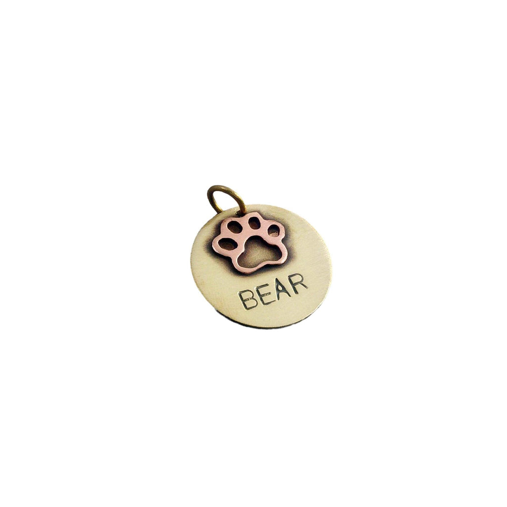 The Guardian's Track Token | Artisan Bear Paw Pet ID & Custom Dog Tag, close-up detail