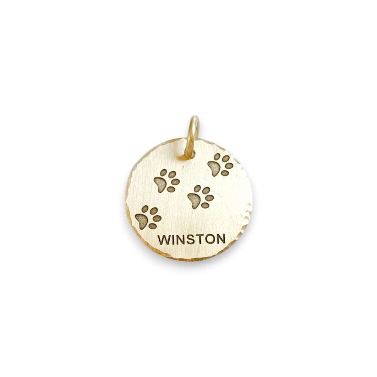 The Trailblazer Token | Artisan Paw Print Pet ID & Custom Engraved Dog Tag, front view
