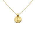 Spiral Talisman Necklace | Gold Plated Celtic Growth Symbol Pendant | Ancient Coin Medallion, in Yellow Gold Plated finish