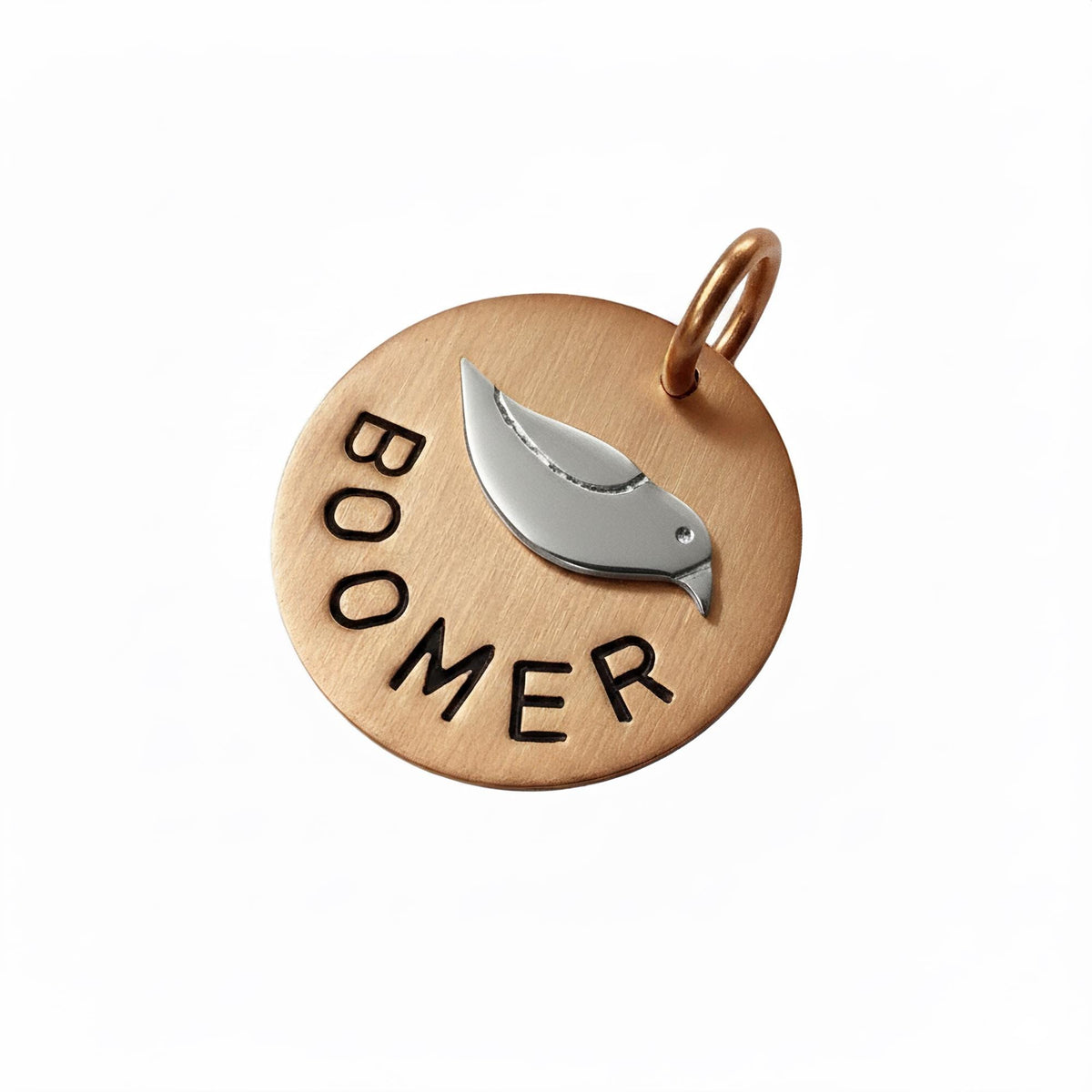 The Avian Token | Artisan Bird Dog Tag & Custom Pet ID, styled view
