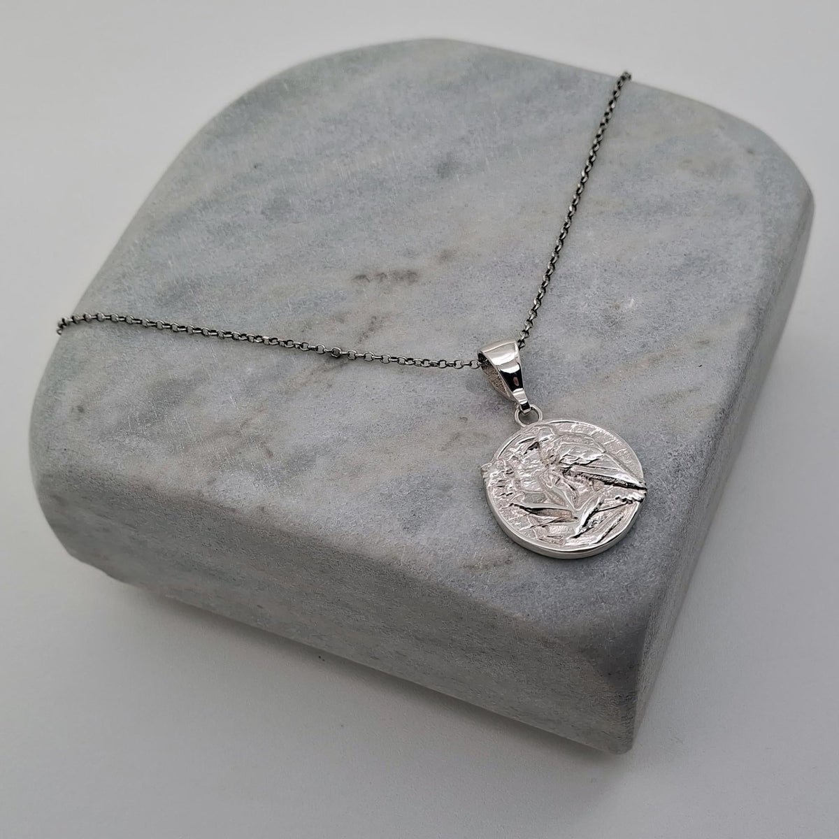Raven Medallion Necklace | Mystical Wisdom Talisman, alternate angle