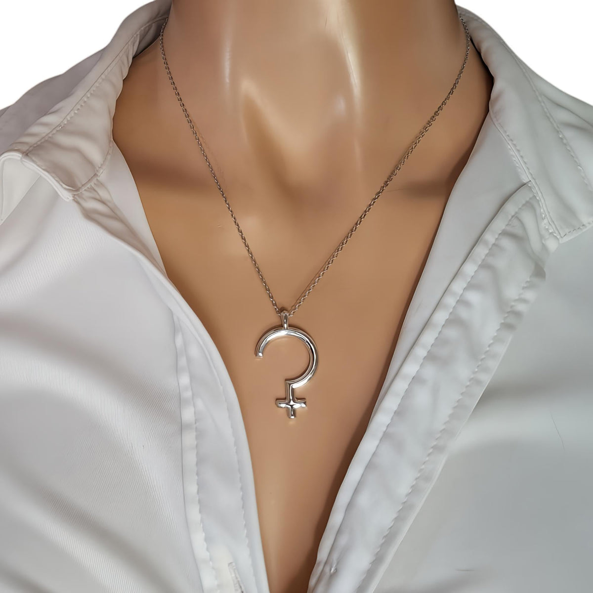Ceres Necklace | Minimalist Astrological Glyph Pendant | Earth Mother Talisman, styled view