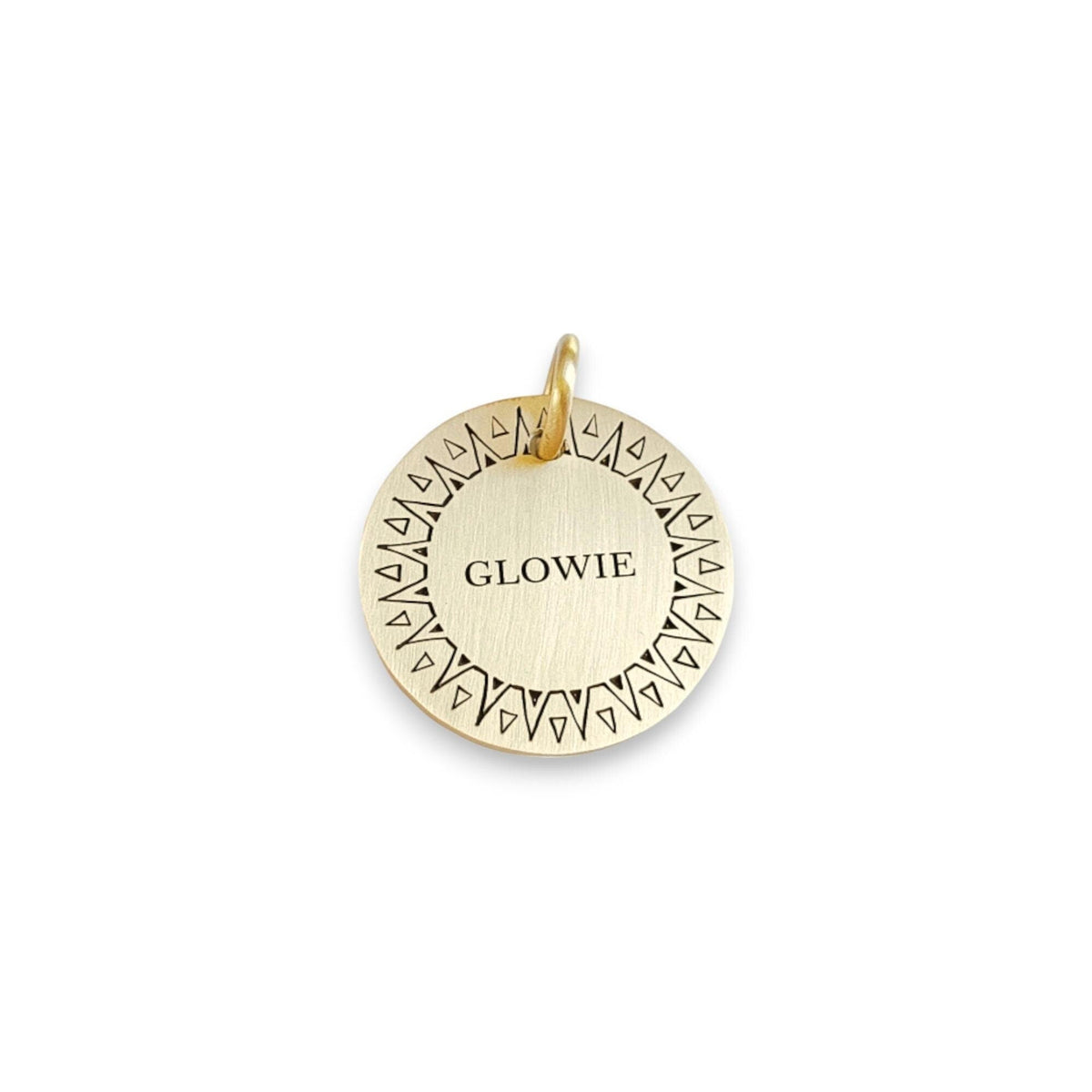 The Radiant Sun Token | Artisan Sun Frame Pet ID & Custom Engraved Dog Tag, front view