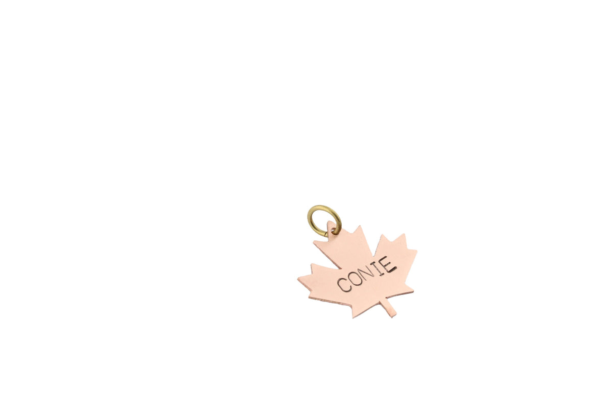The True North Token | Artisan Maple Leaf Pet ID & Custom Tag, alternate angle