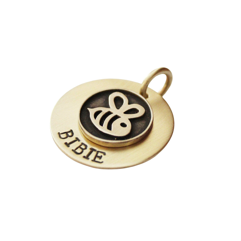 The Diligent Honeybee Token | Artisan Nature Pet ID & Custom Engraved Dog Tag, alternate angle