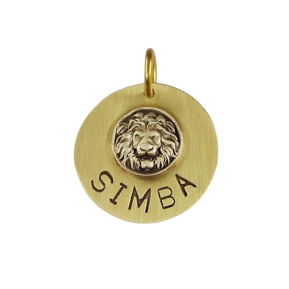The Sovereign Lion Token | Artisan Lion Head Pet ID & Custom Raised Motif Dog Tag, alternate angle