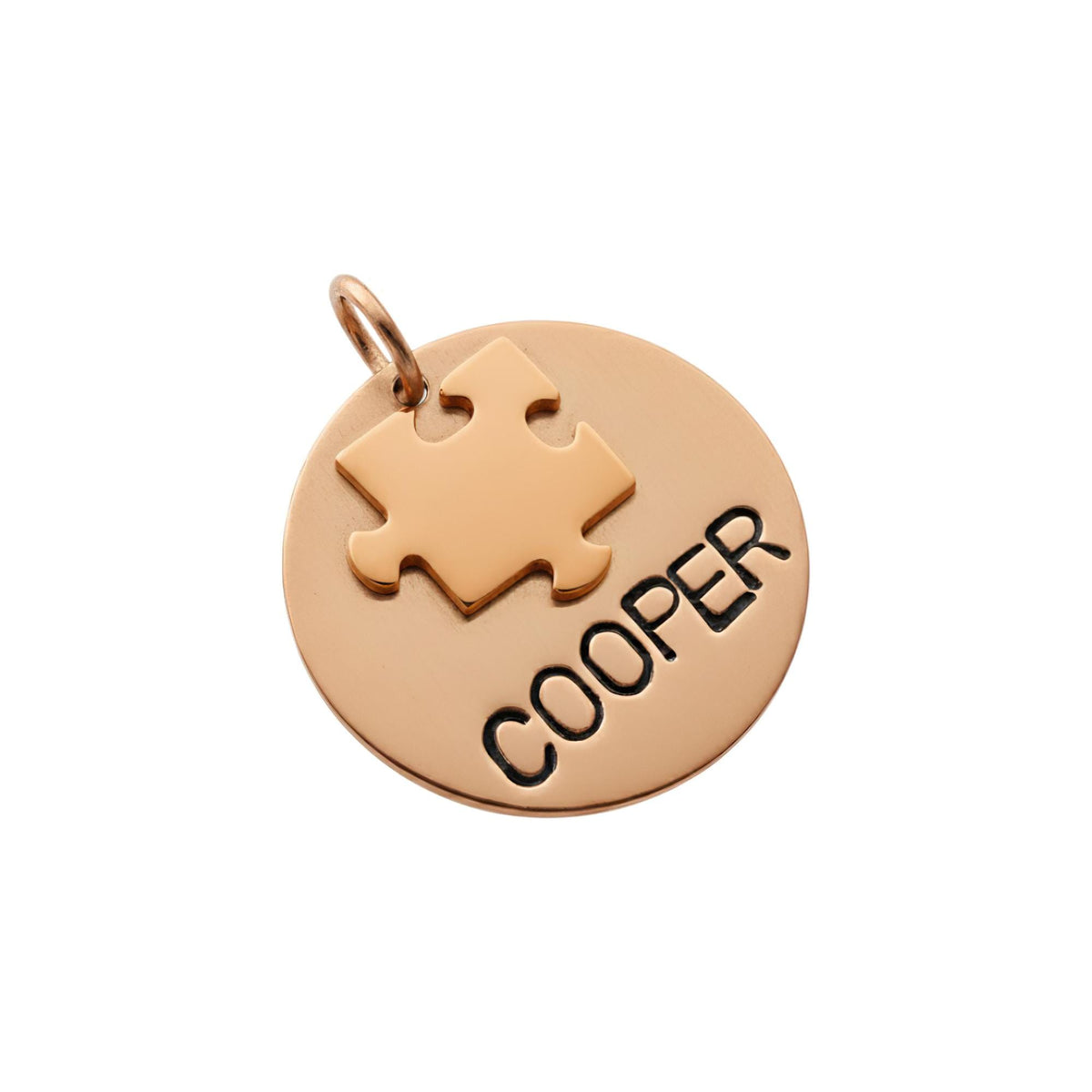 The Final Piece Token | Artisan Puzzle Pet ID & Custom Dog Tag, in Copper with Copper Top finish
