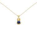 Aquarius Necklace | Lapis Lazuli Zodiac Pendant, in Yellow Gold Plated finish