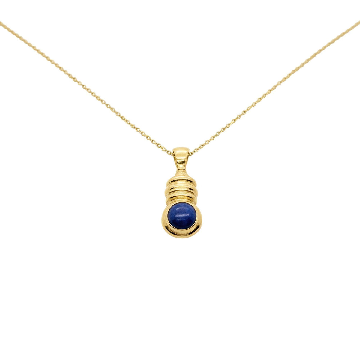 Aquarius Necklace | Lapis Lazuli Zodiac Pendant, in Yellow Gold Plated finish