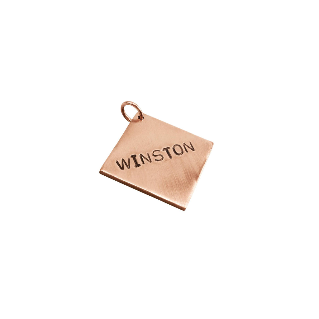 The Striking Rhombus Token | Artisan Geometric Pet ID & Custom Dog Tag, styled view
