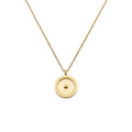 Circumpunct Sun Necklace | Small Monad Sacred Geometry Pendant Sterling Silver | Divine Spark Talisman, in Yellow Gold Plated finish